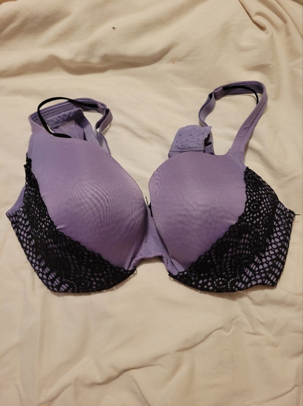 Cacique Lavender Push-Up Bra with Black Lace
